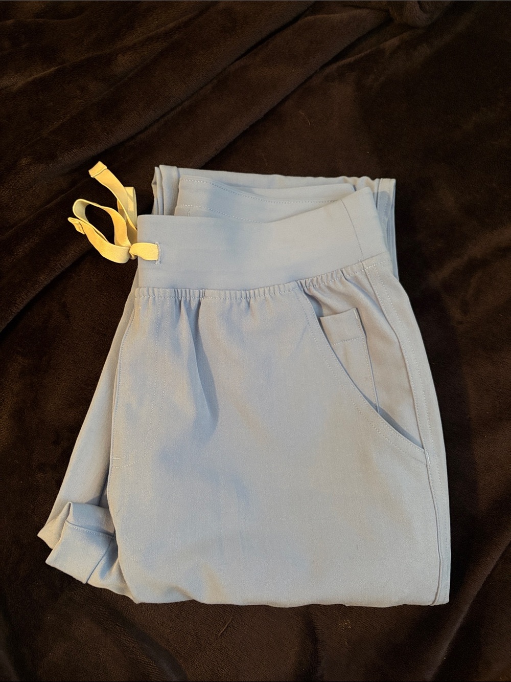 Figs Ceil Blue yola Drawstring Pants with grey Ties